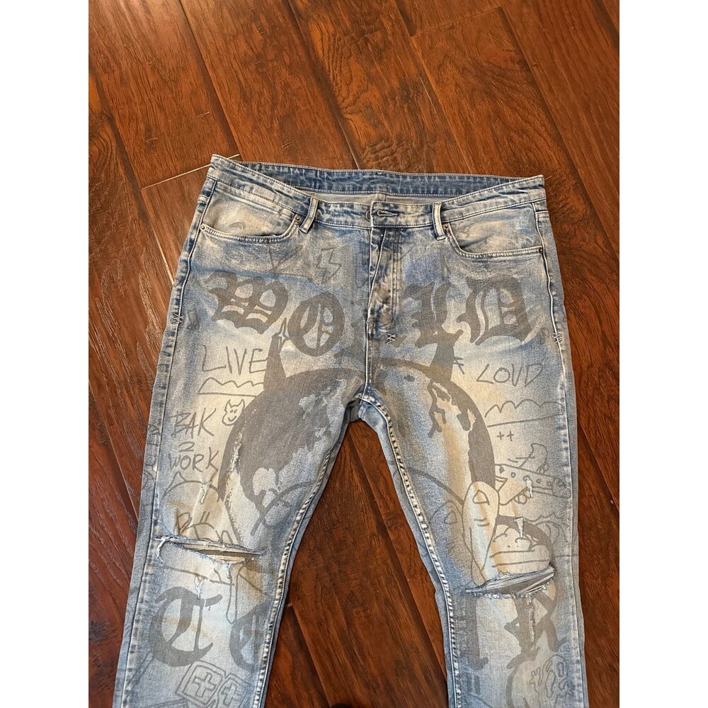 Ksubi World Tour Van Winkle Devil Smash Jeans Size 40” - Picture 2 of 6